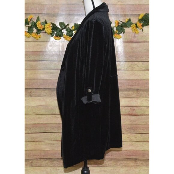 JL Jules & Leopold Jacket Women’s M Black Velvet Evening Wear Mid Length MINT - Picture 5 of 11